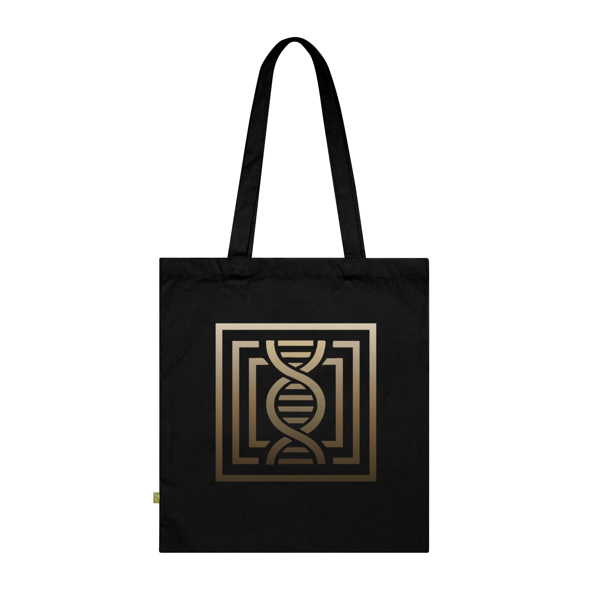 QUADRAAURA — Geometric Gold DNA Symbol Organic Cotton Tote